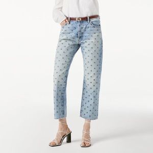 FRAME Le Slouch Grommet Crop Straight Leg Jeans 27